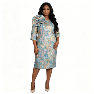 Nouvelle Robe Florale Élégante pour l'Église, Grande Taille, Formelle, de Bureau, Style Africain - Product Image 6