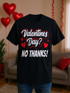 T-shirt Uomo Anti-Umorismo per San Valentino, Manica Corta, 100% Cotone, Vestibilità Regolare, Stampa Frontale, Girocollo, Lavorazione a Maglia, Motivo a Lettere - Product Image 2