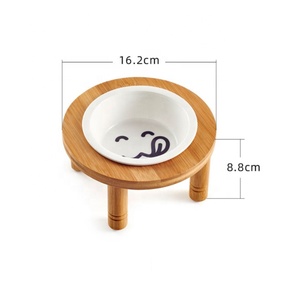 Sinh Thái Bát Vật Nuôi Bàn Ăn Mèo Trung Chuyển Bát Gỗ Đứng Mèo Gốm Với Lớn lên Tre Đứng Mới Hộp Màu Nâu Biểu Tượng Tùy Chỉnh - Product Image 6