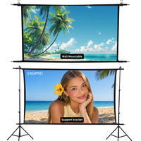 Écran de projection pliable Fast Frame 150 120 100 pouces 16:9 en tissu pour cinéma maison, écran de projection portable pliable