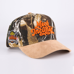 Casquette de baseball personnalisable à 5 panneaux en sergé <span class=keywords><strong>avec</strong></span> broderie 3D et impression numérique motif Real Tree – Chapeau de sport unisexe - Product Image 2