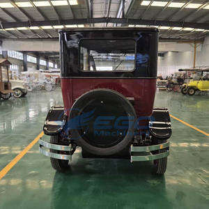 <span class=keywords><strong>Voiture</strong></span> de tourisme électrique rouge et noire de style vintage, design rétro avec deux rangées de sièges, spéciale pour le tourisme panoramique et les événements de <span class=keywords><strong>mariage</strong></span> - Product Image 4