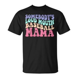 Somebody's Loudmouth Baseball Mama T-Shirt pour femme, cadeau pour maman de joueur de baseball - Product Image 1