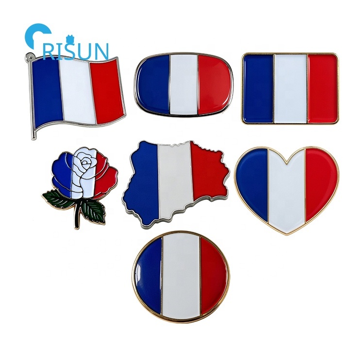 Frankrijk Vlag Pin Badge – Metalen Emaille EU Europa Land Pin, Klein En Stevig (1,9 X 1,6 Cm)