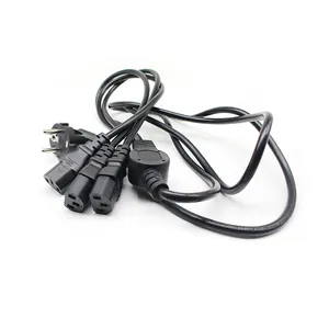 Chinese Factory Supply Ac Cable For C13 Cee7 Power Cord Cee77 European Schuko Plug 3 In 1 Pc Computer Psu Cable