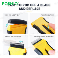 Foshio Rétractable Métal Nettoyage Grattoir Raclette Vinyle Remover Outils