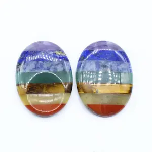 Natural egg shape stones engraved desire stone pocket wish chakra worry stone set Crafts