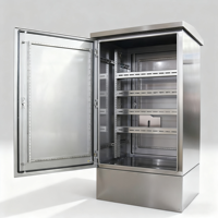 Boîtier de distribution extérieur sur pied en acier inoxydable 304, indice de protection IP65, avec revêtement en poudre