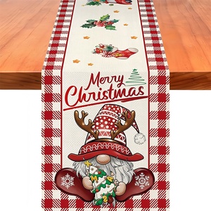 Corridore da tavola di Natale in lino lungo 72 pollici per vacanze invernali invernali di Natale stile rustico decorazioni per la tavola - Product Image 6