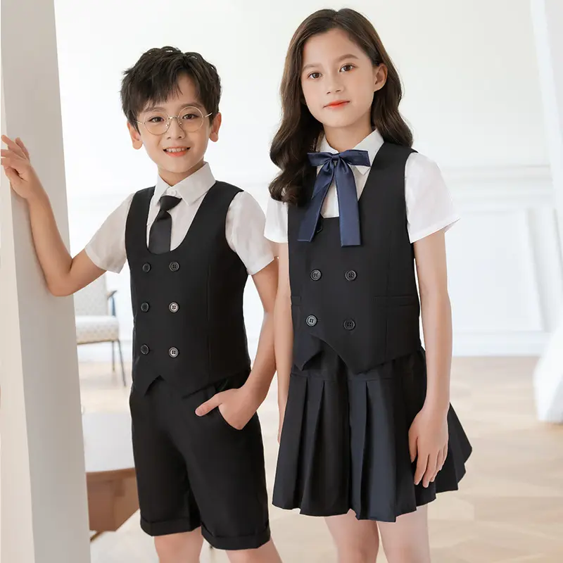 영국 프레피 양복 조끼 세트 초등학교 교복 구미 컨트리 유니폼 2 세트