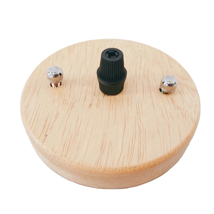Vintage Retro 100mm Diameter Natural Wooden Ceiling Rose Lamp Holders & Bases for Wooden Ceiling Canopy