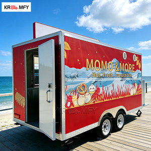 Remorque alimentaire mobile multifonctionnelle KR Trailer avec barre de remorquage, double évier, station de vente de bonbons et chips, cuisine entièrement équipée, 4 roues - Product Image 5