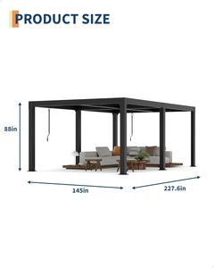 Pérgola <span class=keywords><strong>de</strong></span> Aluminio Ajustable <span class=keywords><strong>de</strong></span> 12x20 Pies con Techo Rígido, Toldo <span class=keywords><strong>para</strong></span> Patio Exterior con Drenaje Integrado - Product Image 5