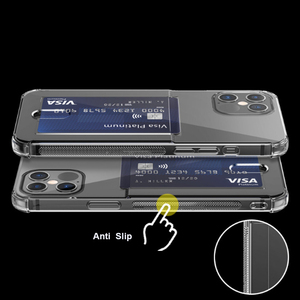 Portefeuille en plastique antidérapant avec porte-cartes, pour iphone 12, étui résistant aux chocs en tpu - Product Image 3