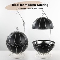 Nouveau réchaud à buffet suspendu en forme d'œuf de 8 L, ensemble de buffet pour hôtel, fête, mariage, ensemble de réchaud à buffet pour la restauration, réchaud à buffet