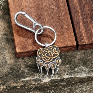 Porte-clés Viking Celtic Patte d'Ours en Alliage de Zinc, Pendentif Métallique Unisexe, Breloque Cadeau Thème Animal - Product Image 2