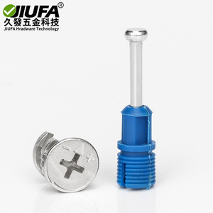 Conector Tres en Uno JIUFA de Aleación de Zinc Azul para Unión Rápida de Muebles y Gabinetes - Product Image 2