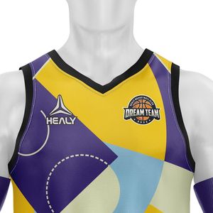 Conjunto de camisetas de baloncesto personalizadas al por mayor, diseño de sublimación transpirable, uniforme de talla grande - Product Image 4