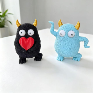 Figura de Monstruo de Dibujos Animados Creativa y Linda, Juguete de Personaje Impreso en 3D con Ojos Giratorios, Divertida Decoración de Escritorio - Product Image 5