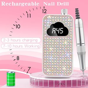 Taladro Eléctrico Profesional para Uñas, 45000 RPM, Inalámbrico, Batería de Litio-Ion, 6 Brocas, Pantalla <span class=keywords><strong>Digital</strong></span>, para Uñas Acrílicas - Product Image 4