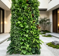 Mur végétal artificiel personnalisé style jungle, mur d'herbe extérieur, plantes verticales suspendues pour la décoration