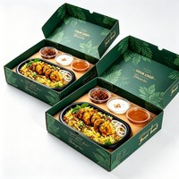 Boîte à lunch jetable en gros pour plats à emporter, boîte à sushi écologique, emballage pour collations et riz avec séparateur