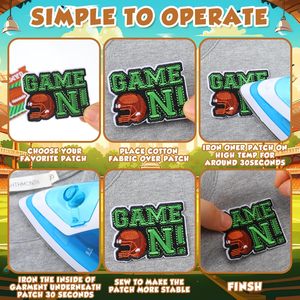 Wholesale Custom Gameday Iron On Patches Bulk Nfl Teams Chenille <b>Sew</b> On Twill Fabric Football Patches For Hats Clothes Jeans - Product Image 3