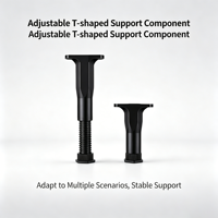 Supports de pieds de meubles ronds réglables en plastique avec nivellement de hauteur, design moderne noir pour remplacement de canapé et de lit