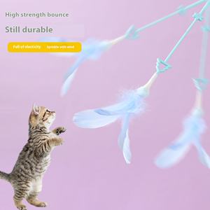 Juguete Interactivo Ecológico para Mascotas, <span class=keywords><strong>de</strong></span> Plástico con Diseño <span class=keywords><strong>de</strong></span> Dibujos Animados, con Plumas <span class=keywords><strong>de</strong></span> Hada, Palo para Gatos, Resistente a Mordeduras y Arañazos, Varilla Larga para Gatitos - Product Image 4