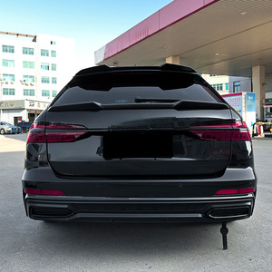 Audi A6 C8 Avant Rear Spoiler Piano Black Carbon Fiber Texture ABS Wing Shaped Trunk Lid Modification 2019-2024 - Product Image 3