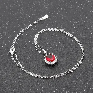 Sản Phẩm Mới Nóng Bán Yiwu Zhijia Đồ Trang Sức Tùy Chỉnh Đồng Zircon Ruby Thời Trang Tốt Mặt Dây Chuyền Dây Chuyền