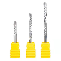 3.175mm Acrylique Gravure Outils Bits Cnc Fin Mill Carbure Spirale Flûtes Routeur Bits Un Spirale Flûte Bits Cnc Flûte Pour Acrylique