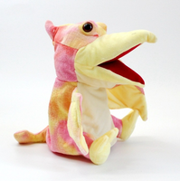Marionnette à main personnalisée avec bouche mobile en peluche 14 pouces dragon marionnette à main personnalisée en peluche animale