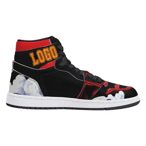 Benutzer definierte schwarze Basketball Indoor oder Outdoor Herren Basketballs chuhe Retro High Top Schuhe Männer oder Frauen