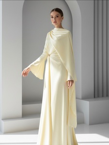 green emerald velvet dress Signature Stretch 3 Piece Abaya & Dress Set main image 0