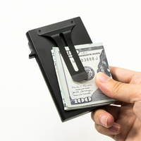 Dompet Geser Minimalis Pria dari Aluminium dengan Pelindung RFID, Penjepit Kartu Kredit Tipis untuk Saku Depan, Penjepit Uang