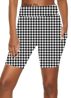Nouveauté été pour femme : Short de sport, yoga et cyclisme décontracté, taille élastique, mi-lustre, motif pied-de-poule