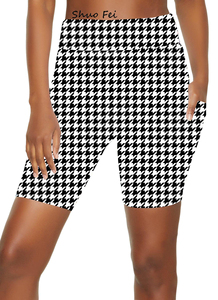 Nouveauté été pour <span class=keywords><strong>femme</strong></span> : <span class=keywords><strong>Short</strong></span> <span class=keywords><strong>de</strong></span> sport, yoga et cyclisme décontracté, taille élastique, mi-lustre, motif <span class=keywords><strong>pied</strong></span>-<span class=keywords><strong>de</strong></span>-<span class=keywords><strong>poule</strong></span> - Product Image 3