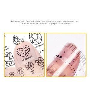 Fournitures d'ongles professionnelles outils portables Transparent PVC strass doux presse sur les pointes d'ongles règle de <span class=keywords><strong>mesure</strong></span> - Product Image 5