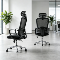 Chaise de bureau ergonomique moderne de haute qualité avec dossier haut en maille, pivotante, réglable en hauteur et extensible
