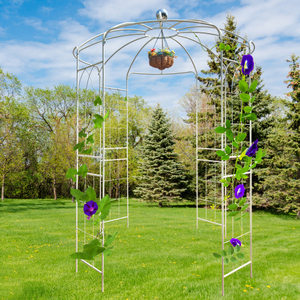 Entrepôt USA - Édition Été 2026 - Grande Vente - Arche de Jardin Métallique et Pavillon de Jardin en Fer pour Décoration de Fête - Blanc Crème - Product Image 3