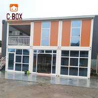 Cbox Maison en conteneur détachable préfabriquée modulaire à 2 étages avec grand bureau avec mur rideau en verre