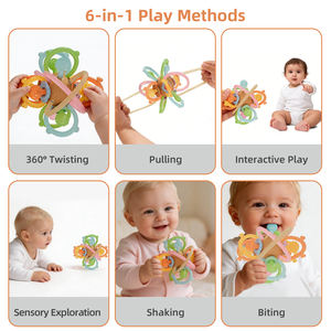 Nuevos Juguetes <span class=keywords><strong>Sensoriales</strong></span> para Bebés: Sonajeros y Mordedores Manhattan Ball de Grado Alimenticio - Product Image 3