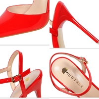 Chaussures à talons hauts de qualité supérieure 86-1 pour femmes, élégantes, à bout pointu, à bride droite, sandales pour femmes, escarpins pour fêtes et mariages