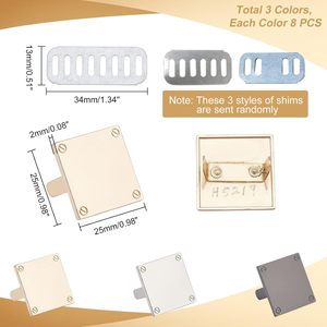 WADORN Pcs Metal Blank Stamping <b>Tags</b> Colors Alloy Rectangle Blank <b>Name</b> Labels Marker DIY Handmade Logo Labels With Shim For Clot - Product Image 4