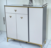 Meuble à chaussures moderne blanc pour entrée, pieds dorés, mobilier pour maison et hôtel, vente en gros