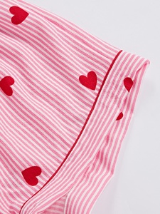 <span class=keywords><strong>Pigiama</strong></span> da donna ODM a maniche corte <span class=keywords><strong>con</strong></span> colletto e stampa a cuori e righe, grazioso <span class=keywords><strong>pigiama</strong></span> estivo - Product Image 4