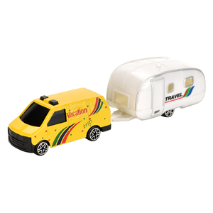 Voiture de tourisme à <span class=keywords><strong>remorque</strong></span> en alliage de simulation pour enfants, voiture de voyage coulissante, jouet de voiture en alliage avec outils de circulation, véhicules jouets en métal moulé sous pression pour enfants - Product Image 6