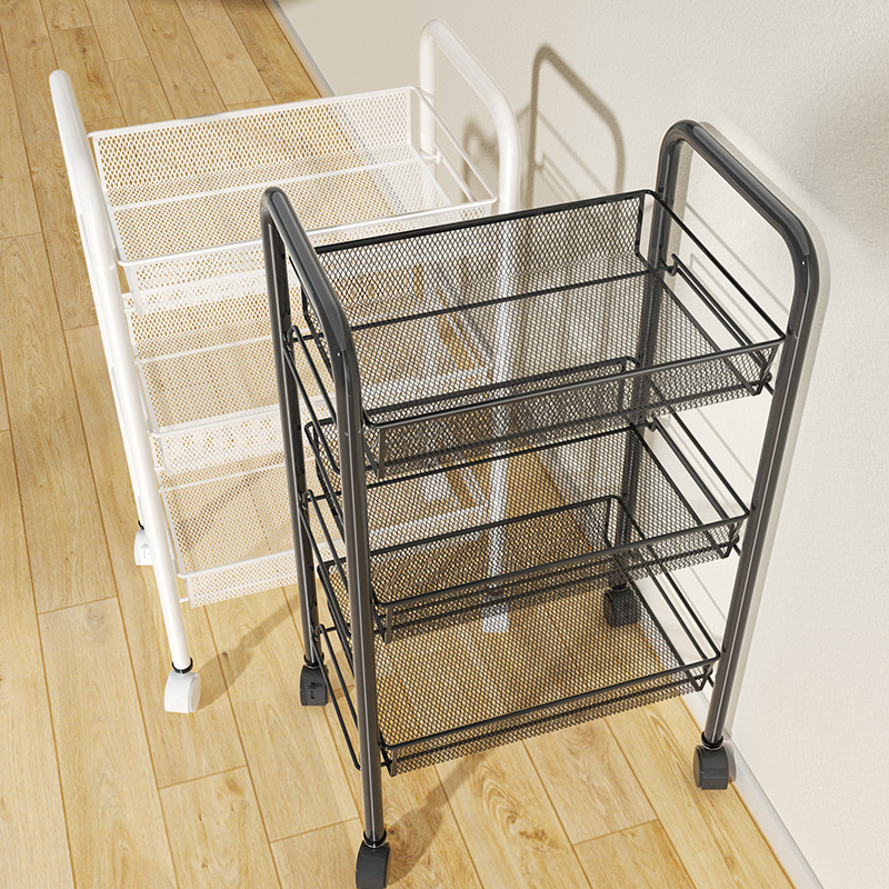 Multifunctional Standing Type Storage Rack for Kitchen Bedroom Bathroom with Mobile Snack Fruit Rack for Multi-Layer Storage