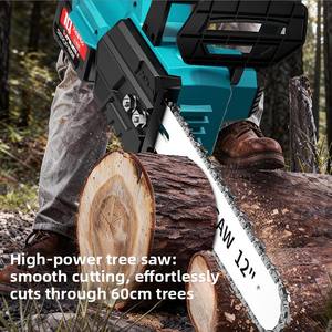 Scie à chaîne sans fil OEM 21V 12 pouces, scie à chaîne électrique à batterie, bricolage industriel, moteur sans balais en acier, 700W pour le bois - Product Image 2